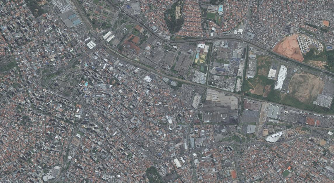 Vista aérea de Santo André em 2008 (Fonte: Geo Portal)