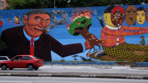 Grafite de Nunca e Osgêmeos na avenida 23 de Maio (Flickr/Pablo Meira)