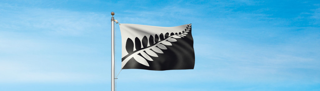 Silver Fern, em proposta de bandeira neozelandesa (Fonte: governo da Nova Zelândia)