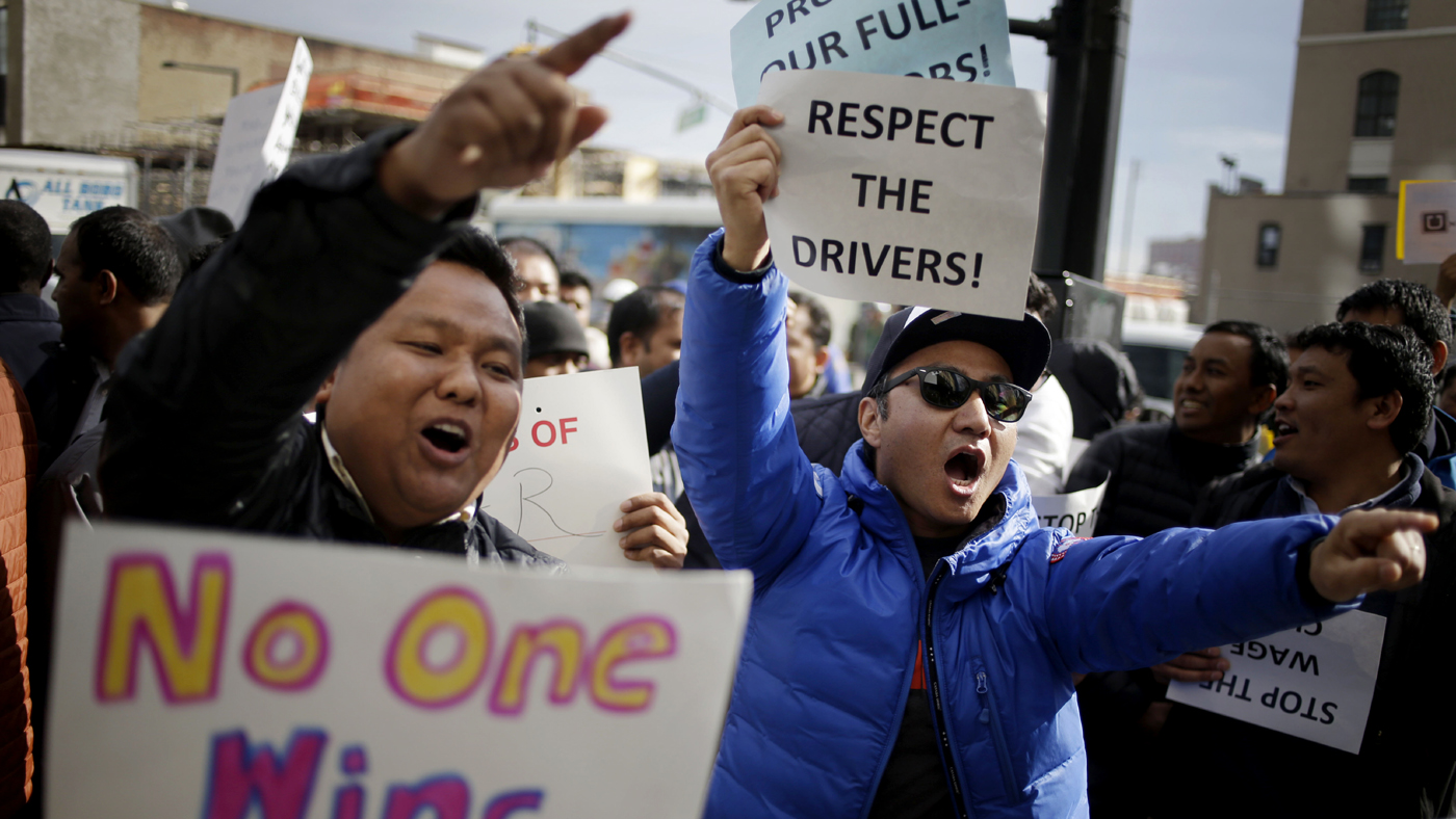 Motoristas de Uber protestam contra a empresa em Nova York (AP Photo/Seth Wenig)